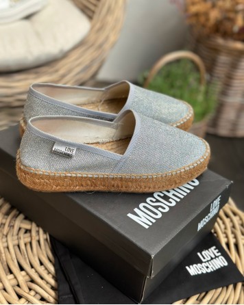 Espadrilky dámské Love Moschino stříbrné
